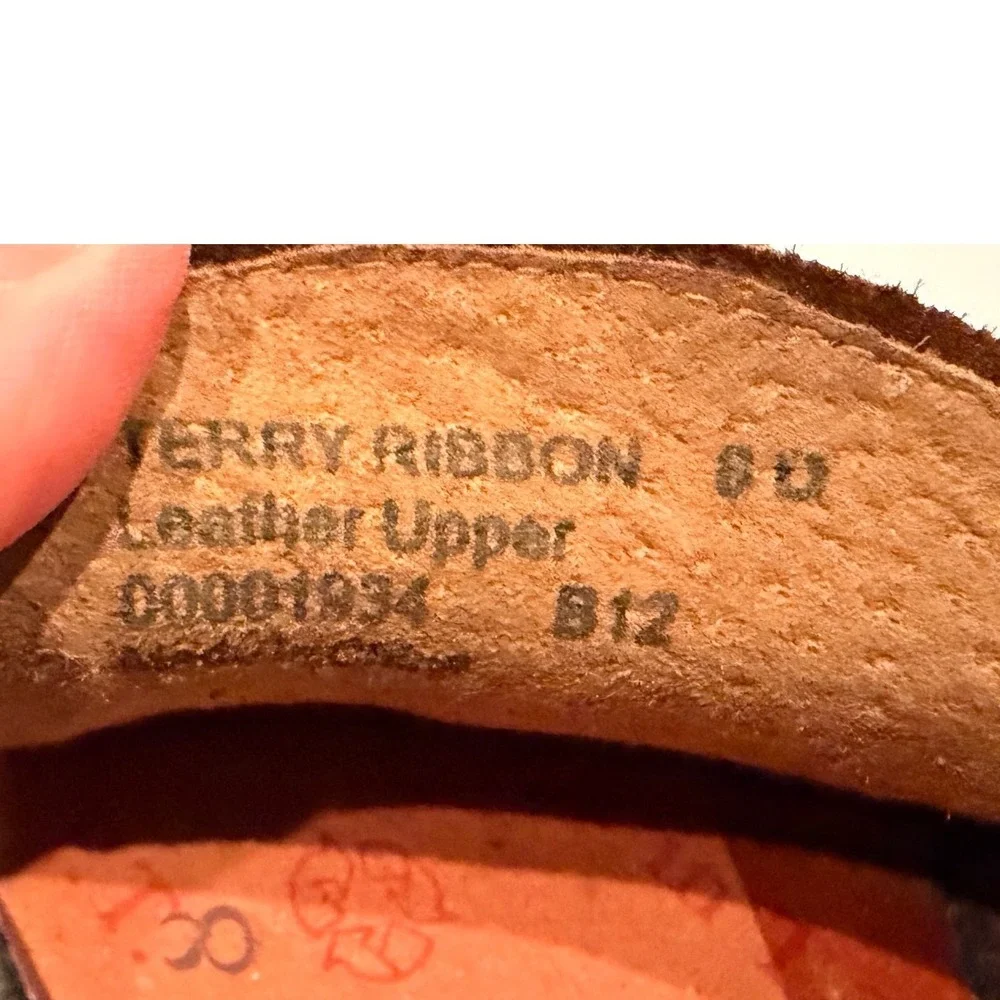 Polo Ralph Lauren Terry Ribbon Brown Leather Driving Loafers Mens 12 B12 Stripe